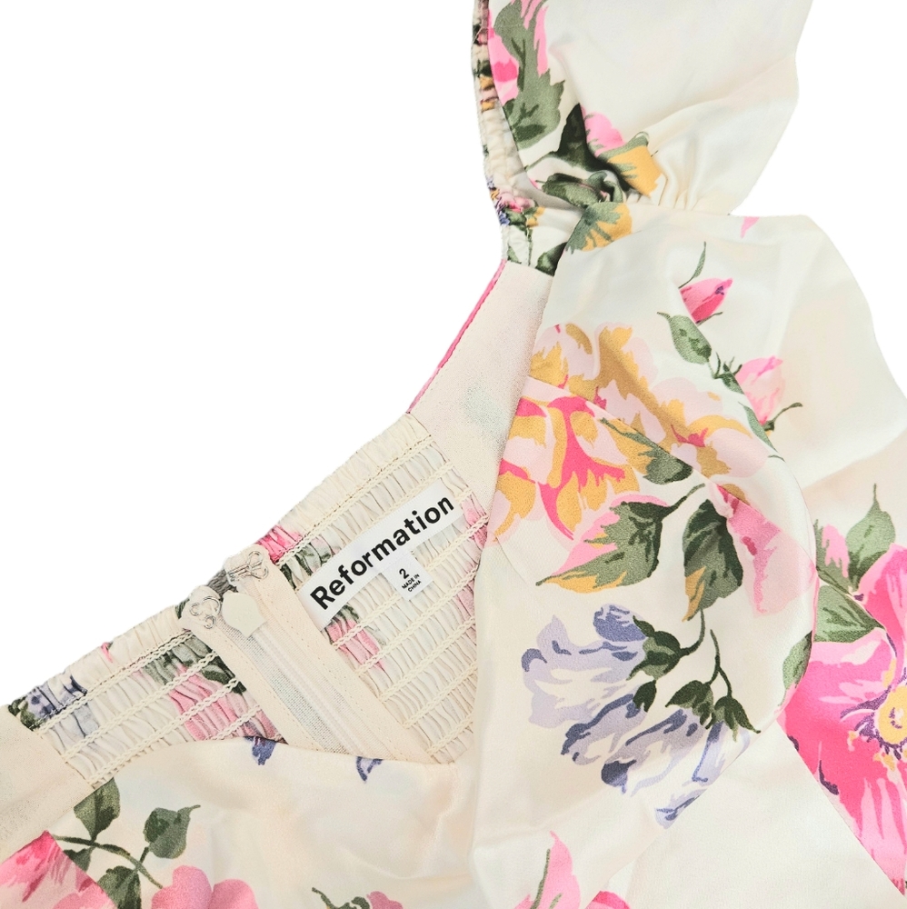 Reformation Genesis Silk Dress Giverny - Picture 4 of 12